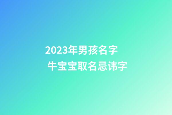 2023年男孩名字 牛宝宝取名忌讳字